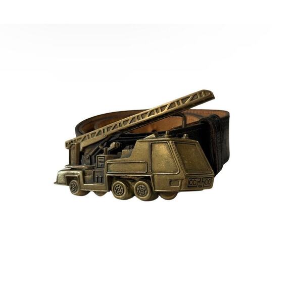 Vintage Other - Vintage Baron Buckle size 36 Ladder Truck Fire Engine Solid Brass Belt Buckle